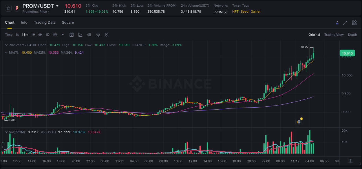 View the report of PROM pump on Binance at 12 November 2025, 04:37 Report of PROM pump on Binance at 12 November 2025, 04:37