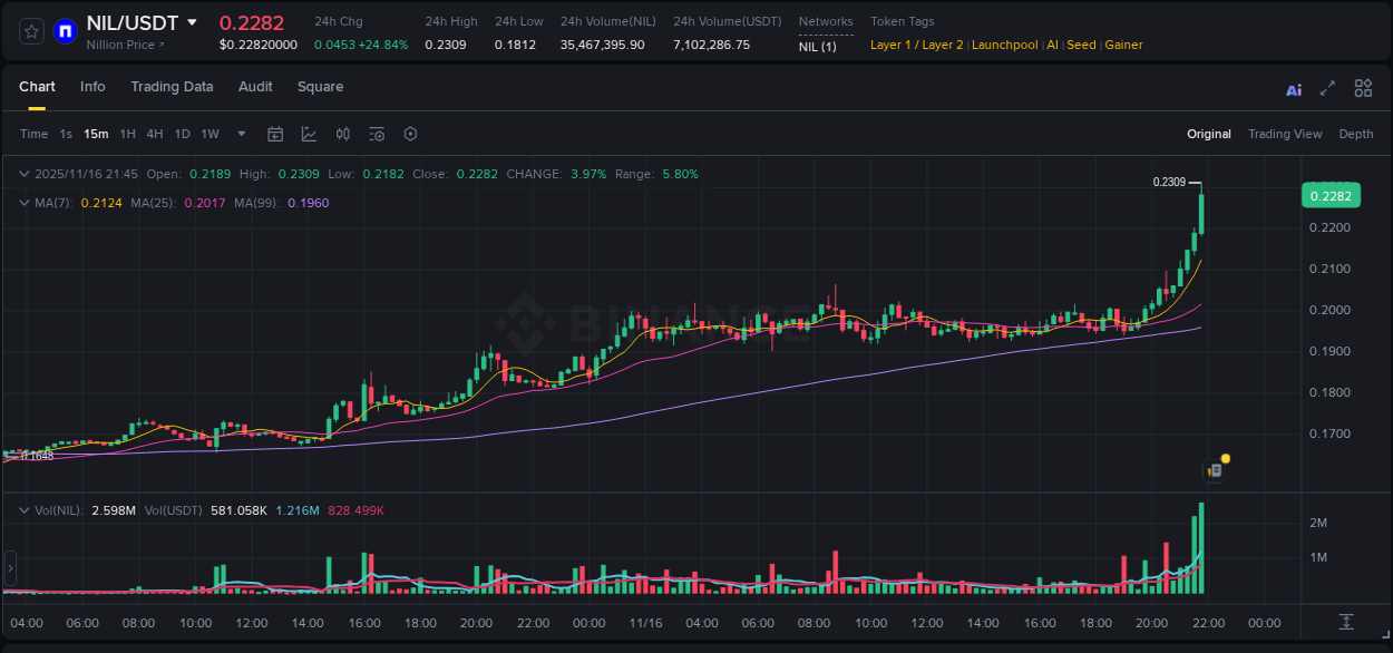 Understand the market analysis of NIL pump on Binance at 16 November 2025, 21:57 Market trend analysis: NIL pump on Binance at 16 November 2025, 21:57