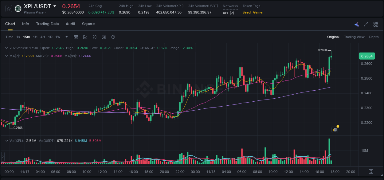 Crypto pump report: Dive into XPL on Binance, 18 November 2025, 17:33 Crypto pump report: XPL on Binance, 18 November 2025, 17:33
